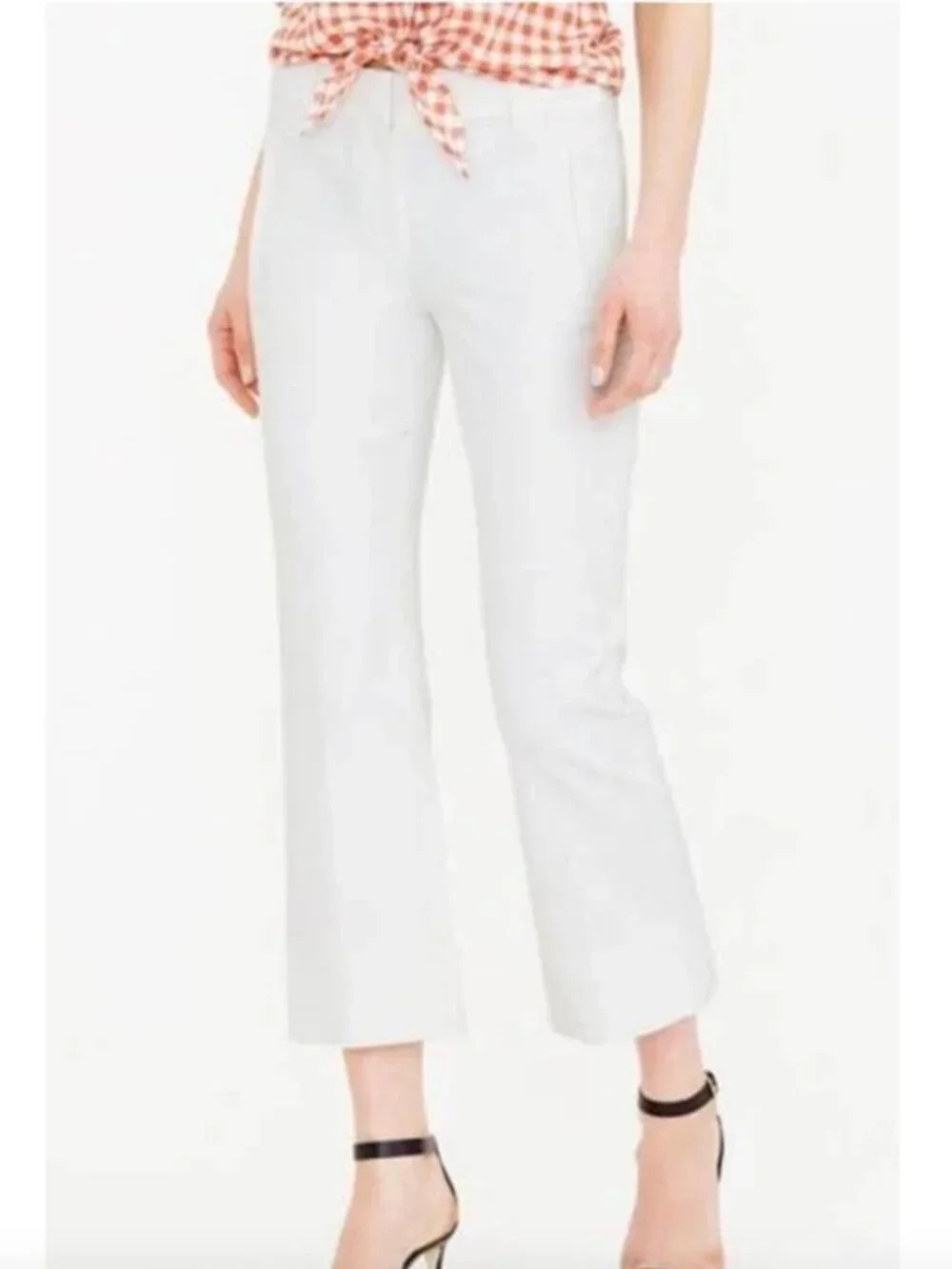 J. Crew White Ankle Cropped Womens Cotton Stretch Pants